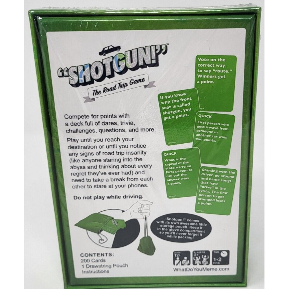 NWT Shotgun The Road Trip Game From What Do You Meme Storage Pouch SEALED - Picture 2 of 3